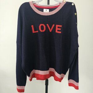 Sundry.  Sweater Love  Color: black pink red Love sz 2. Medium wool blend